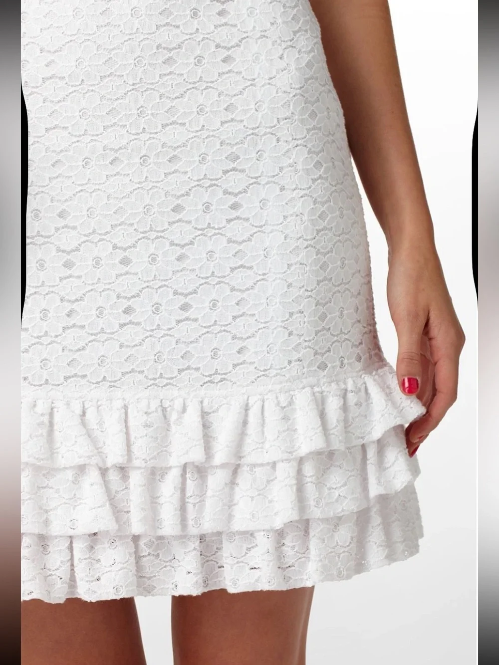 Lilly Pulitzer Franco Lace White Petal Pusher Ruffle Tie Back Strapless Dress - Picture 8 of 11